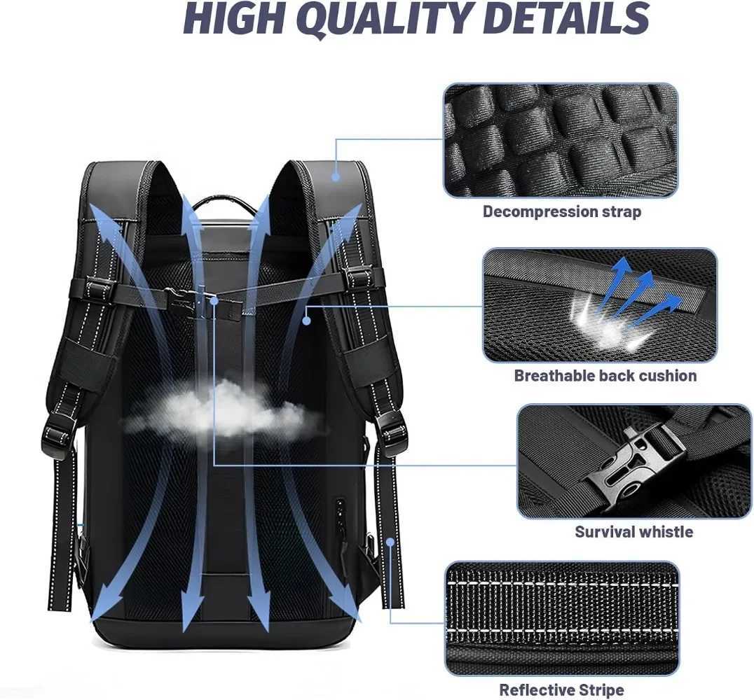 Vacuum Seal Backpack Travel Expandable Backpack with Compression Bag Airback Backpack with Air Pump Waterproof Laptop Bag Airbag CL240821