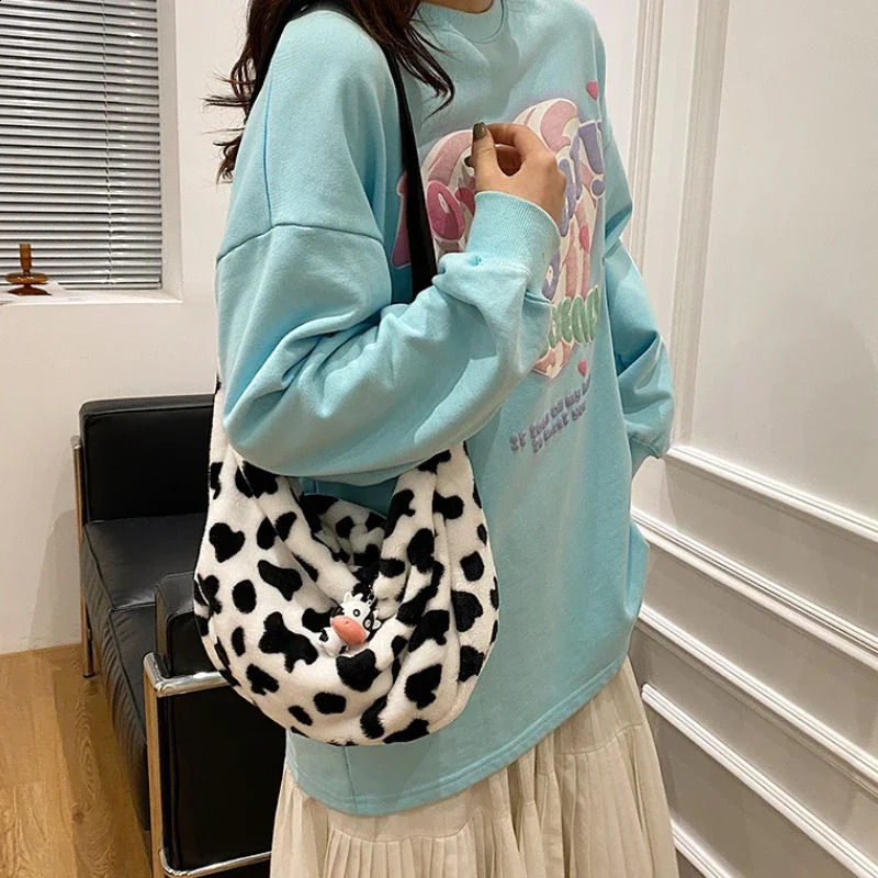 Cow Pattern Elegant n Women Tote Handbags Casual Large Capacity Ladies Shoulder Bag Simple Fashion Female Messenger Bags 240820ZYl