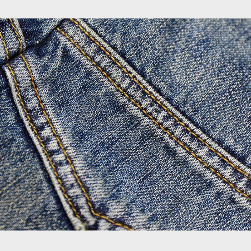 American Vintage Cargo Stitching Jeans Mens Slim Elastic Fashion Washed Dilapidated Y2k Trousers Male Streetwear Denim Pants 240821
