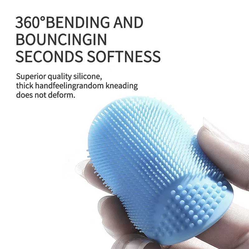 Skin Care Scalp Massage Brush Bath Cleaning Brush Soft Silicone Exfoliating and Massaging Baby Bath Care Tool Face Scrubber Y240821