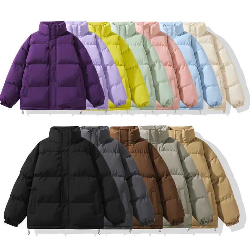 Puffer jacket Unisex Autumn Winter Warm Parka Jacket Men Women Yellow Purple Pink Fleece Casual Parkas Outerwear Mens Coats Clothes 12 Colors M240821