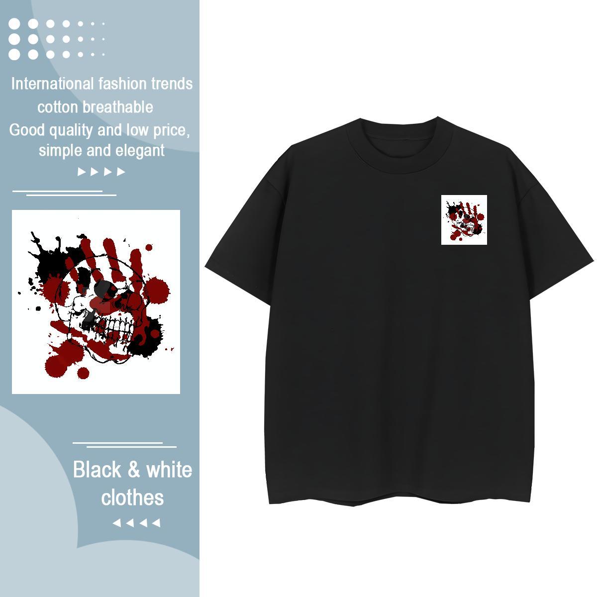 Designer Fashion scary Men Tees 100% Cotton 230g Men T Shirts Cartoon Printing L-4XL Street Breathable Soft Comfortable Tops Tees