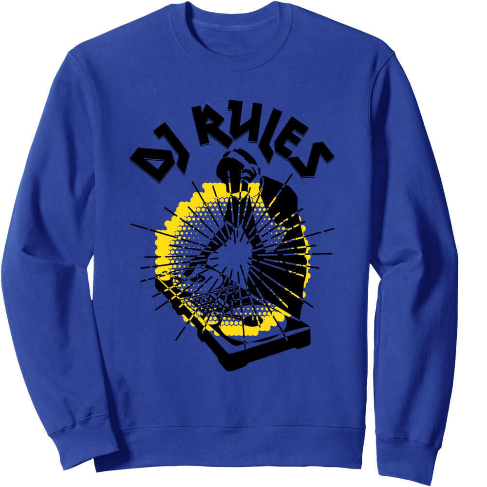 Long Sleeve Shirts for Men sweatshirt Rules DJ Playing Music In An Event Funny Gift Sweatshirt T shirt Tee Streetwear Casual tops clothes