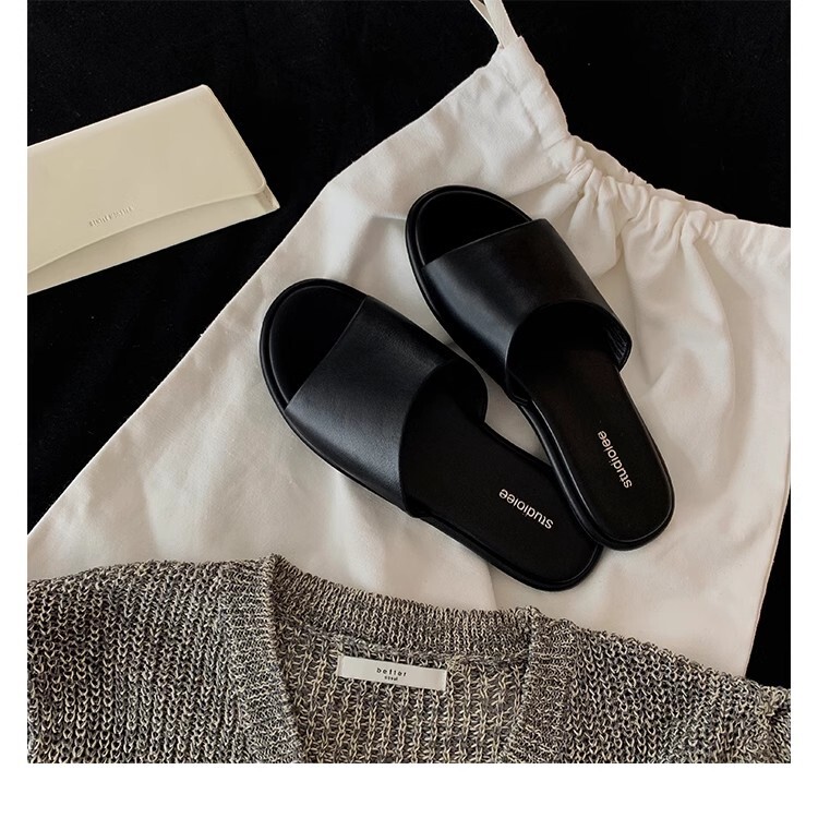 Ddmysports Grape Mom S Comfortable Sheepskin Versatile Flat Bottom Row Slippers For Women Outwear Summer New Style OUTDOOR
