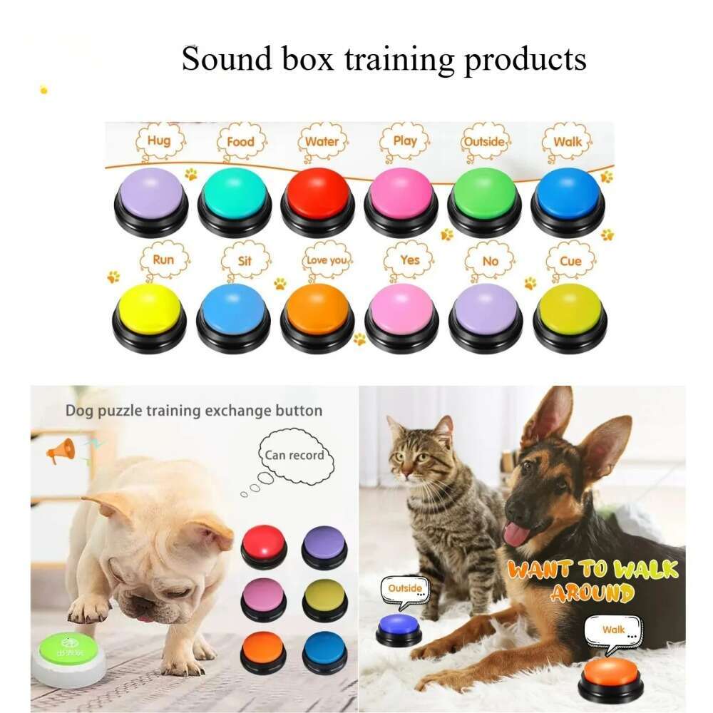 8PCS Dog Communication Buttons Voice Recording Button Pet Training Buzzer 30 Second Record Playback Funny Gift for Talking