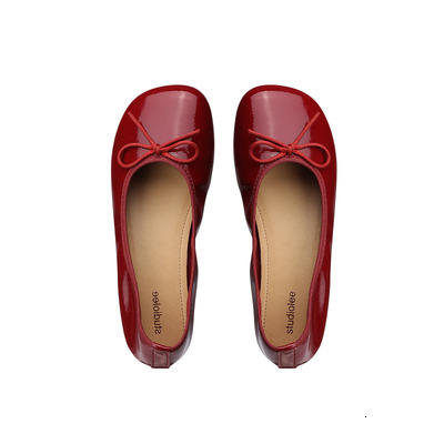 Ddmysports Grape Mom S Same Style Spring And Autumn New Versatile Gentle Round Ead Bow Shallow Mouth Korean Flat Sole Single Shoes For Women OUTDOOR