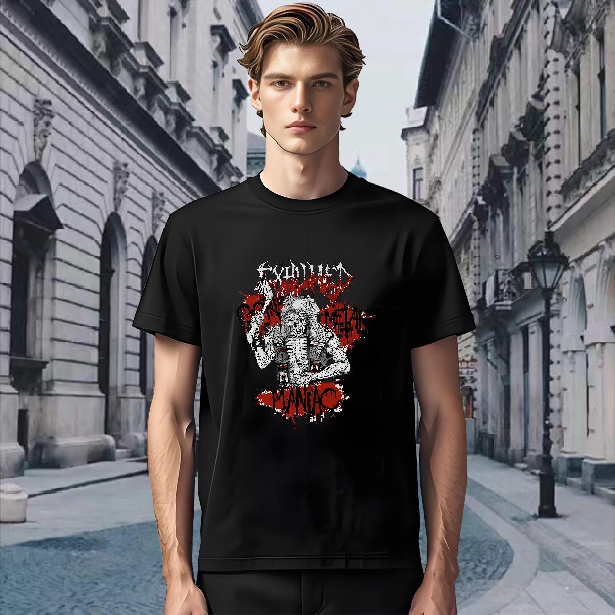 Designer Tshirts 230g 100% Cotton Street skull Crew Neck Breathable T shirt Loose DIY Polos