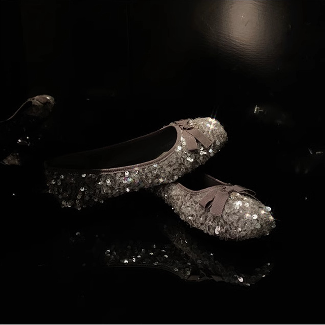 Ddmysports Welfare Fund Grape Mom S Same Shallow Mouth Sparkling Bead Butterfly Style Elegant One Step Single Shoes Women New OUTDOOR
