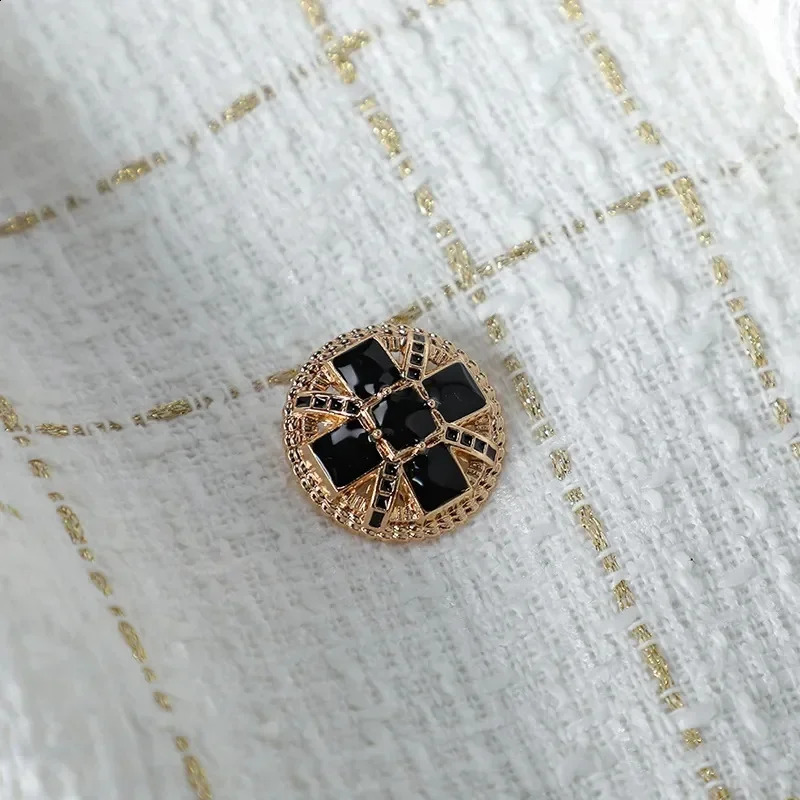 Tweed White Suit Jacket Womens Autumn Winter Coat Casual Small Fragrance Outwear Ladies Temperament Blazer Female Top 240821