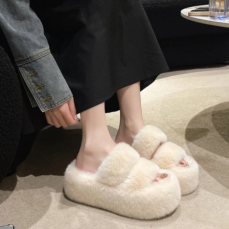 Thick Sole Shoes - Women's Fashionable One-Piece with Double Stripes, Outdoor Ready, Designer Slippers for Women