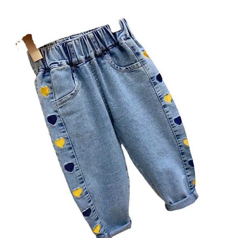 Casual Childrens Jeans Spring/Autumn Baby Girls Printed Jeans Childrens ClothingW240819