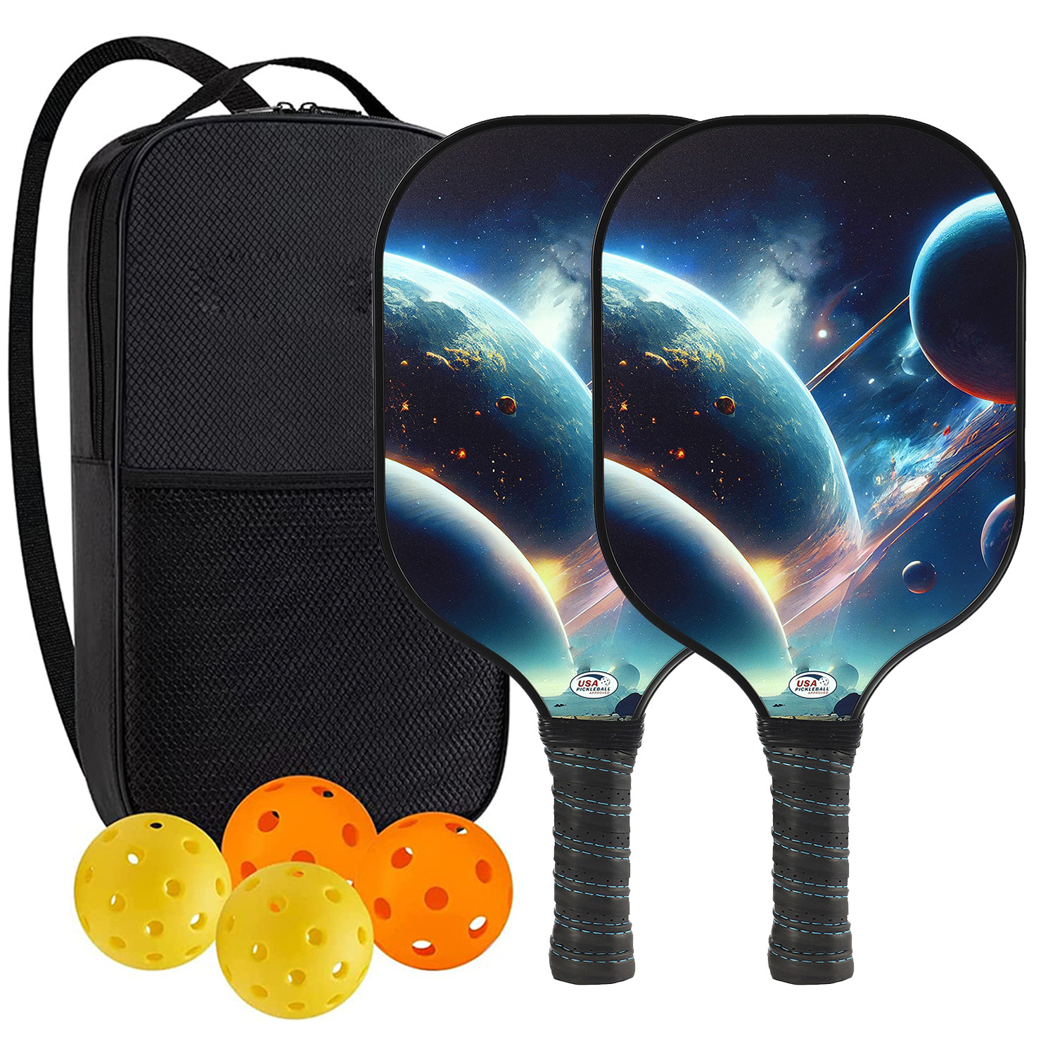 High-Performance Fiberglass Pickleball Paddle for Competitive Outdoors Games 2 Paddle & 4 ball & 1 bag 9950