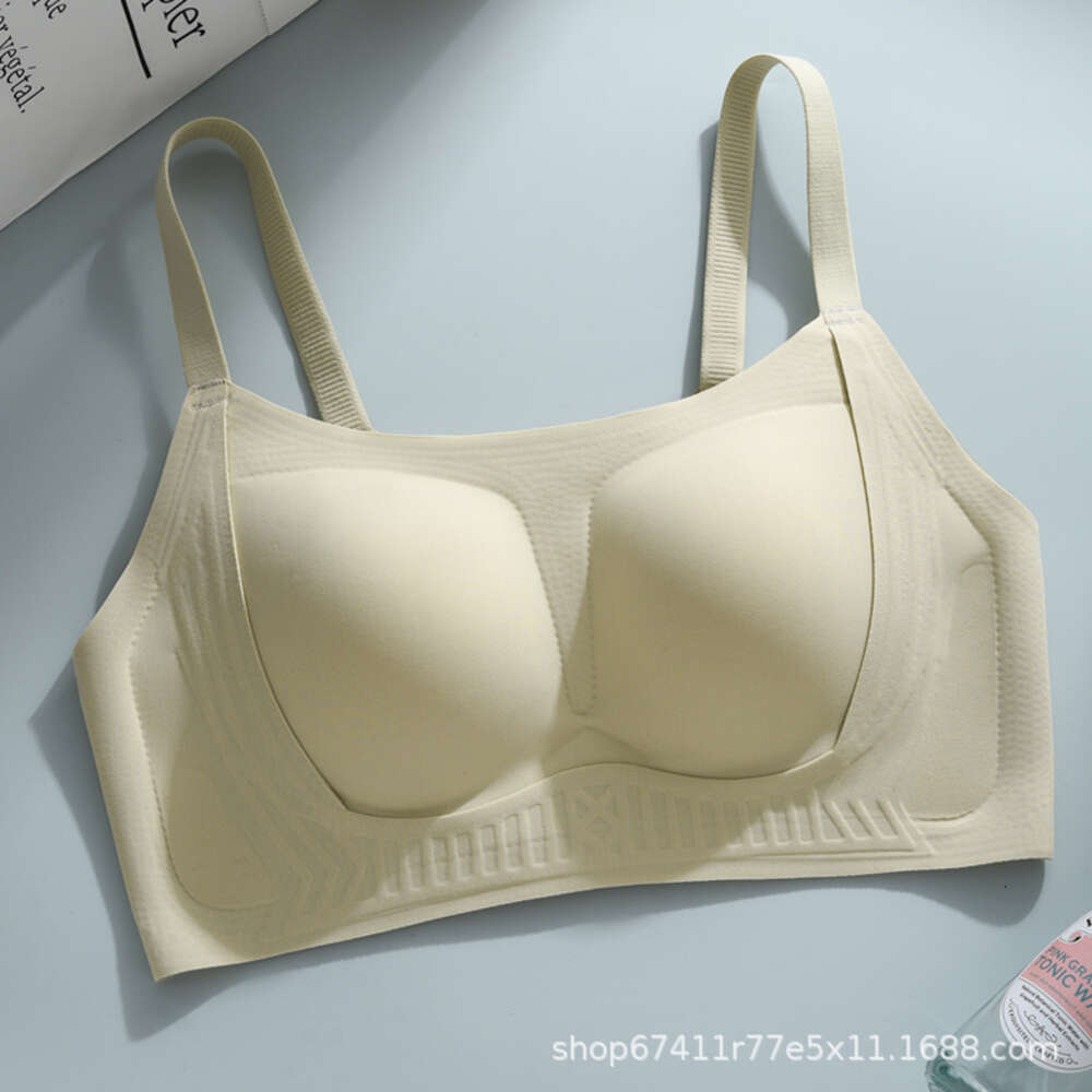 Untouched lingerie women's summer thin style small chest gathered, lifted, anti sagging, jelly soft support, no steel ring text bra dongdumaoyi