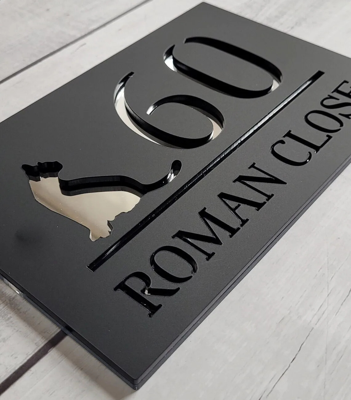 Personalized Door Number Sign Double Layered Acrylic Custom House Plate Modern Home Office Address Pet Pattern Sign 240821