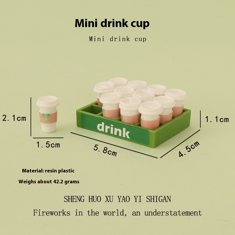 Miniature simulation mini ins coffee milk tea cup creative beverage frame baby house decoration small ornaments DIY accessories