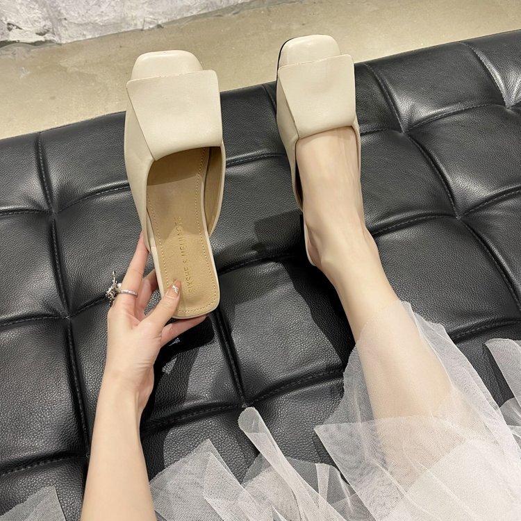 Ddmysports Design Sense Niche Flat French Semi Trailers External M Ller Slippers Women S Shoes Spring Summer OUTDOOR