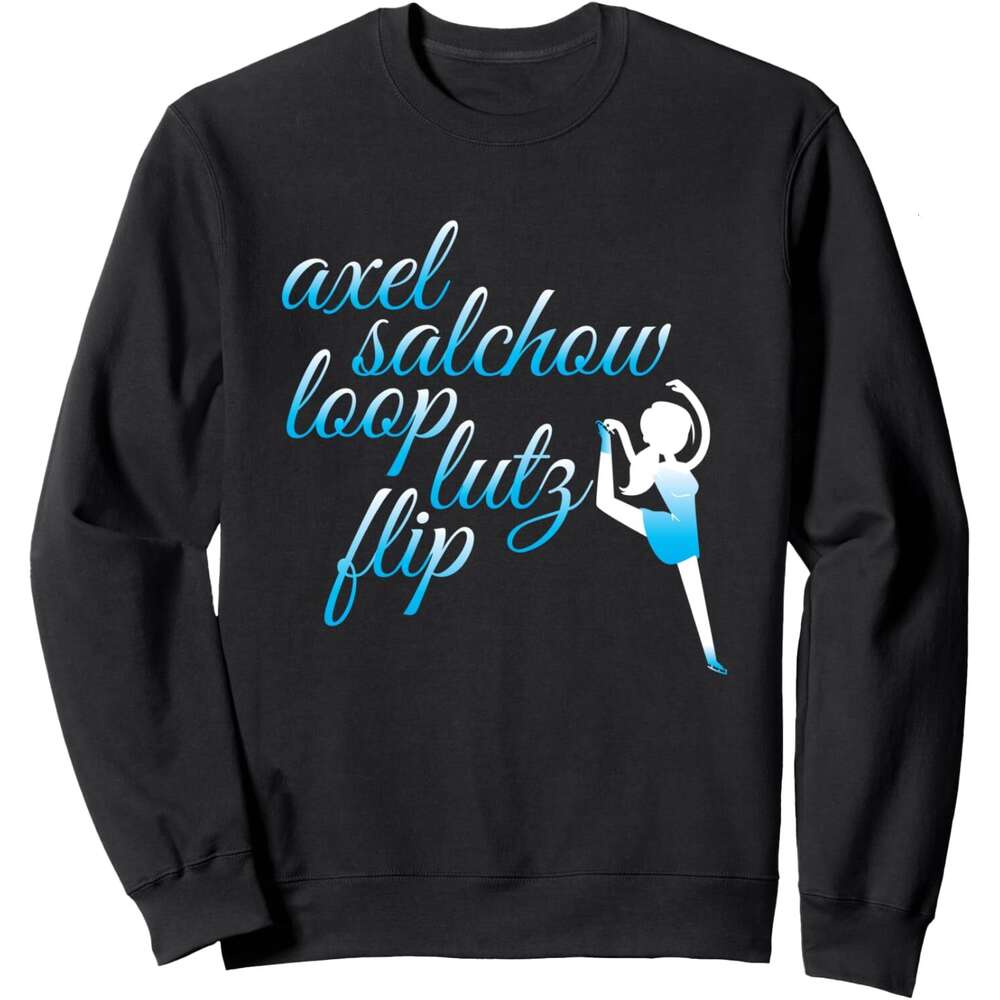 Long Sleeve Shirts for Men sweatshirt Funny Gift Figure Skating Jumps Spin Skate Lovers Sweatshirt T shirt Tee Streetwear Casual tops clothes