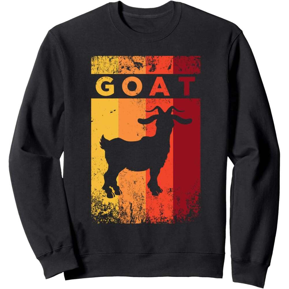 Long Sleeve Shirts for Men sweatshirt Vintage Style Silhouette Funny Goat Lover Gift Sweatshirt T shirt Tee Streetwear Casual tops clothes