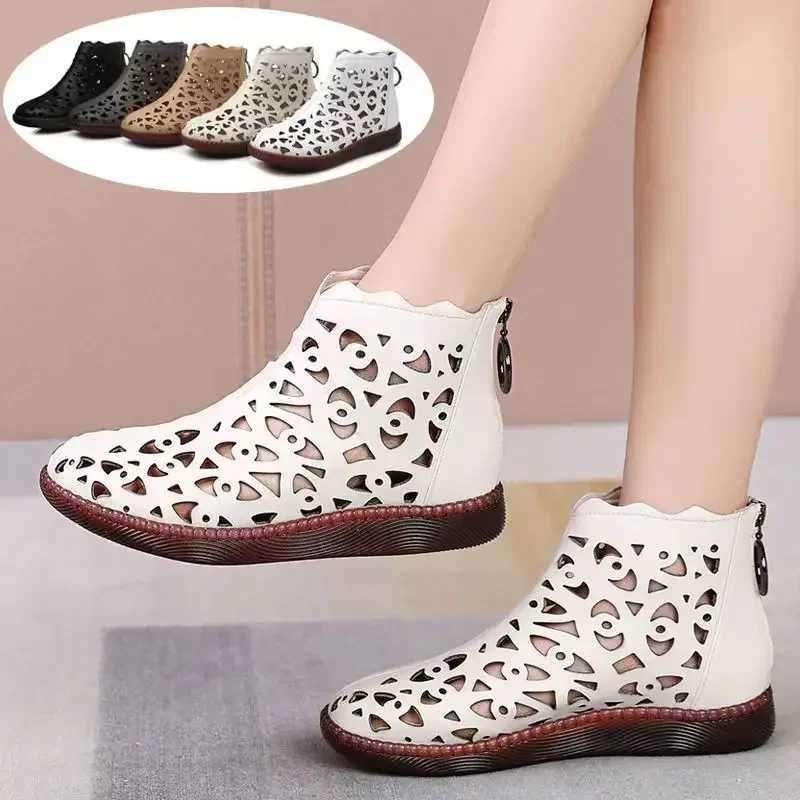 Spring Summer Sandals Womens Breathable Hole Flat Soft Non-slip Comfortable Shoes Sandalias De Mujer 2024 CL240806
