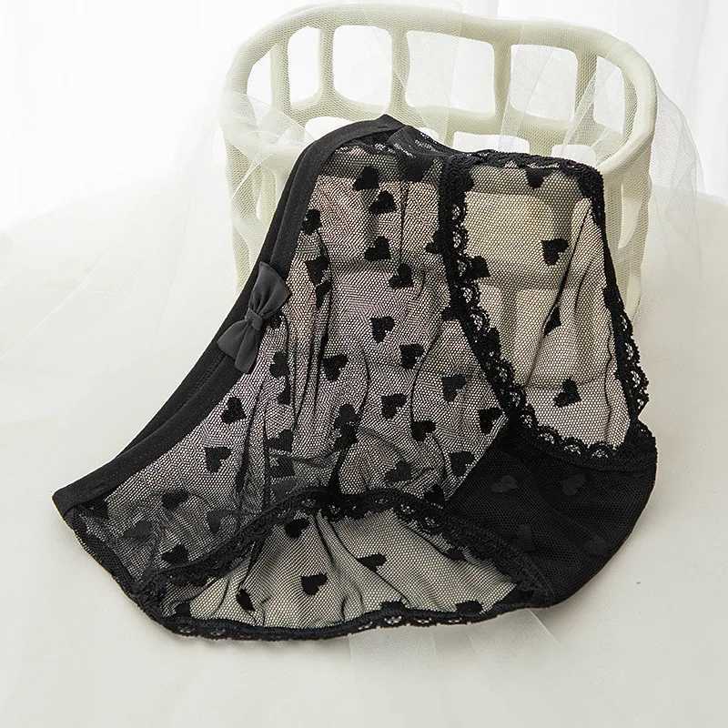 New Sale Mid Waist Young Girls Underwear Mesh Lovely girl Briefs Print Lace Panties For Girls Y240821