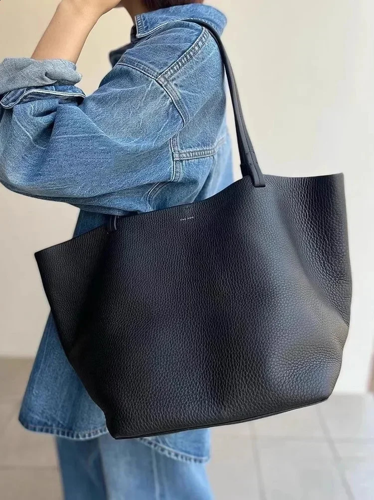 Womens ner office handbag genuine leather large capacity cowskin business gray black 240820
