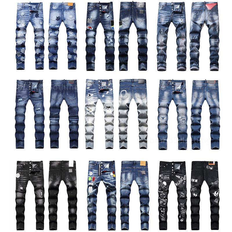 jeans for mens pants mens designer jeans Mens Jeans Slim Fit Elastic Embroidery Loose Long Womens Jean Pants Panelled Hip HOP Trousers designer jeans men
