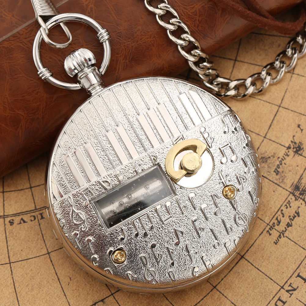 Transparent glass music pocket watch Swan Lake melody music watch antique pendant pocket timetable retro quartz watch gift W240820