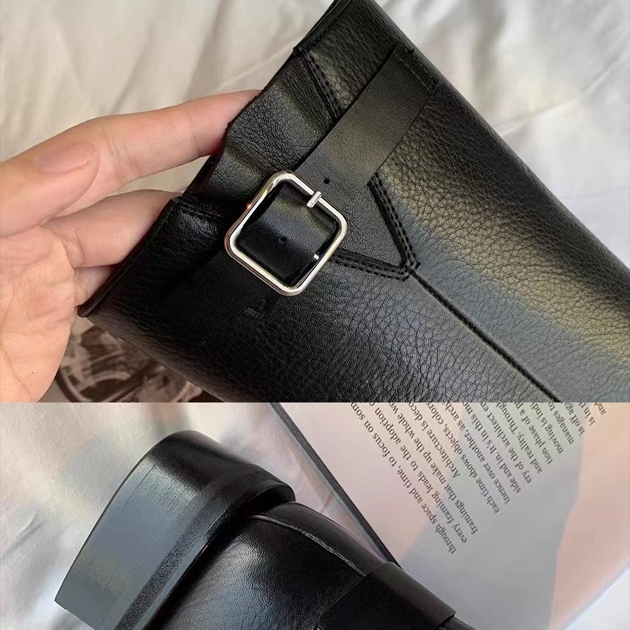 Ddmysports Grape Mom Loves France With The Same Style Cool Sa Plant Tanned Cowhide Belt Buckle Middle Barrel Knight Boots Girl Autumn And Winter OUTDO