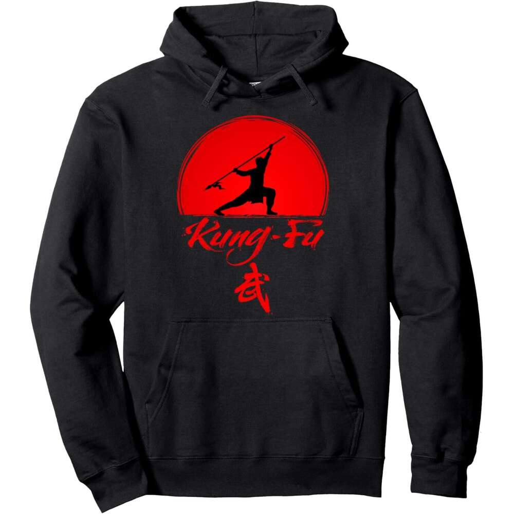Hoodie for Mens Womens Cool Kung Fu Man Fighting Martial Arts Wushu Graphic Hoodies Sweatshirt Pullover Long Sleeve