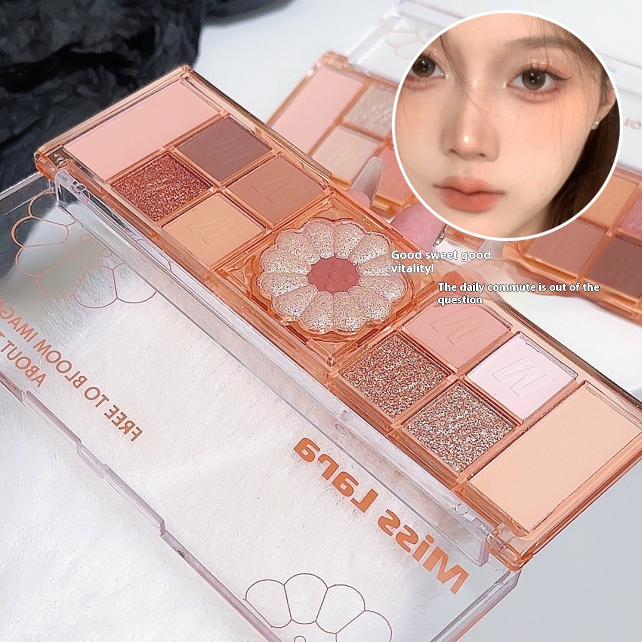 Elegant Miss Lara's Everyday Eyeshadow Set of 12 Shades Featuring Sparkling Pearlescent Hues & Subtle Matte Complements