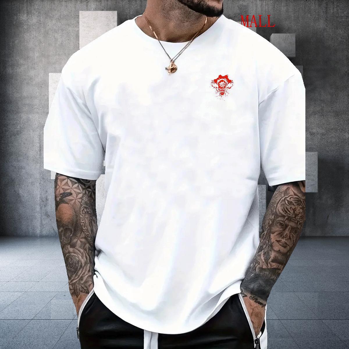 New Designer Men Tees 230g 100% Cotton Street scary O Neck Short Sleeves Mens T Shirts High Quality Black Oversized Tops