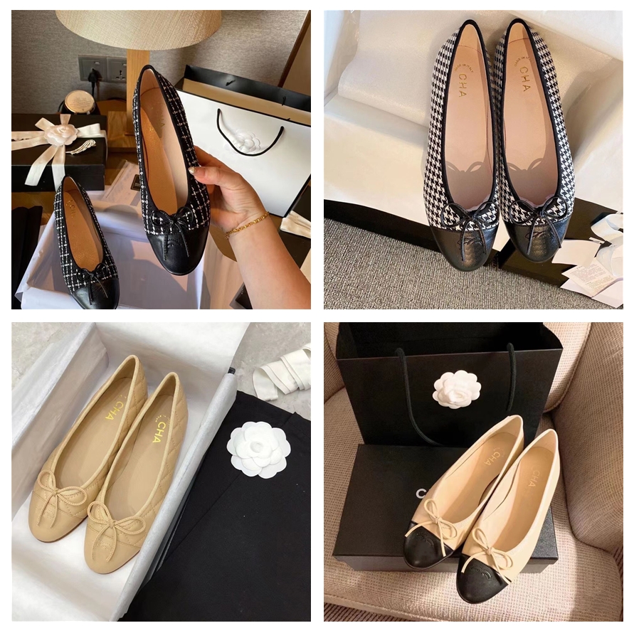 Paris designer ballerina Ballet Flats Shoes Women brands Quilted Genuine Leather Slip on Ballerina Round Toe Ladies Dress Shoes Zapatos De Mujer 30 colors available
