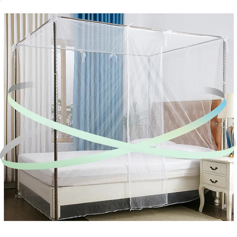 Portable Square Mosquito Net For Bedroom Outdoor Travel Insect Proof Tent Summer Solid Color AntiMosquito Bed Canopy 240820