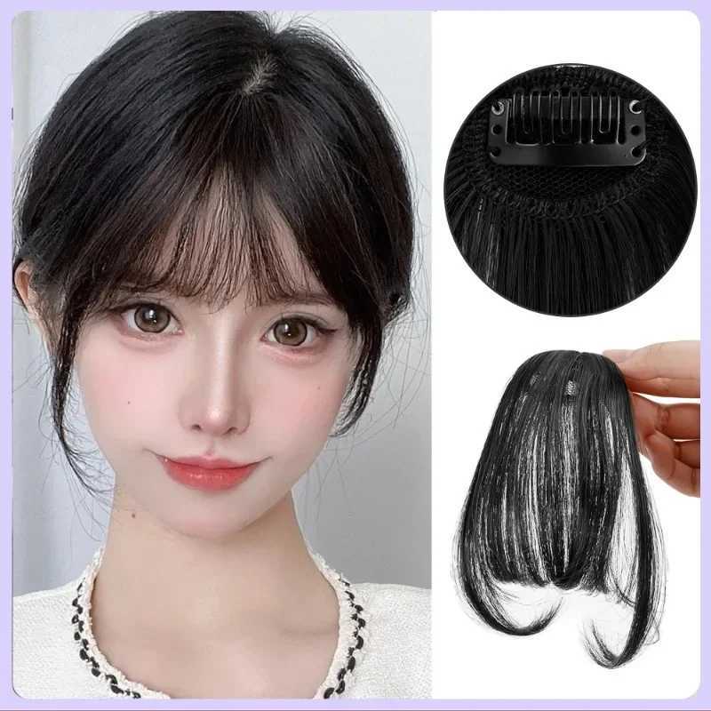 Fake Air Bangs hair clip style extension synthetic hair fake edge natural fake hair female clip style bangs hair styling tool W240817