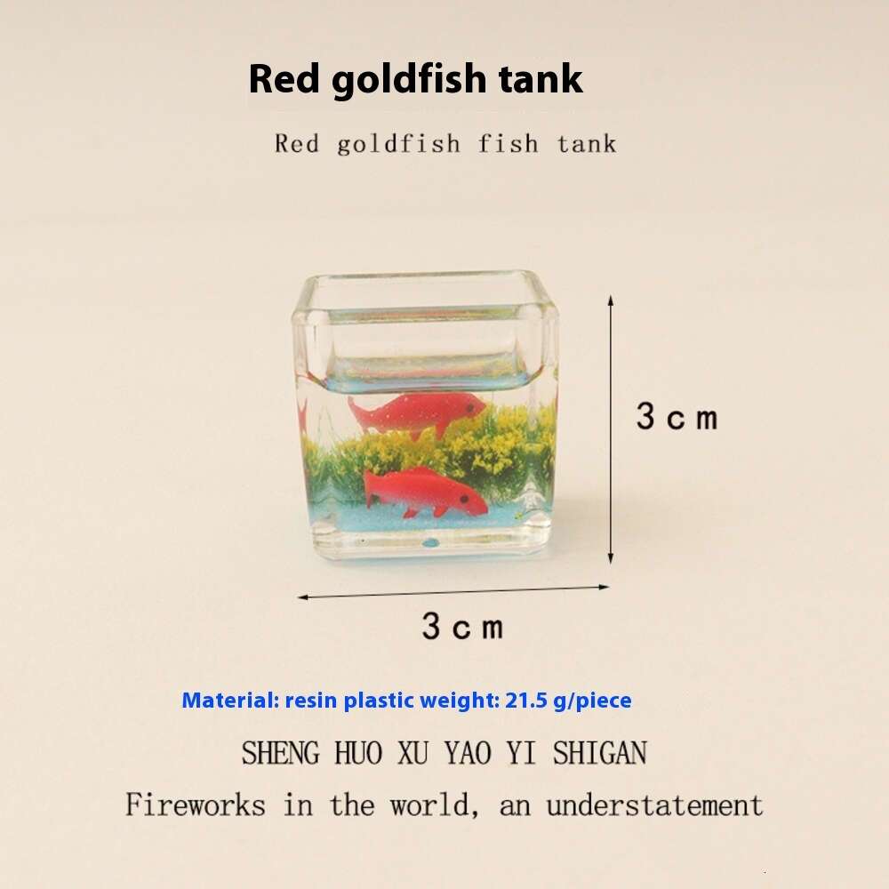 Miniature simulation ins square goldfish creative doll house model micro landscape fish tank DIY decoration ornament