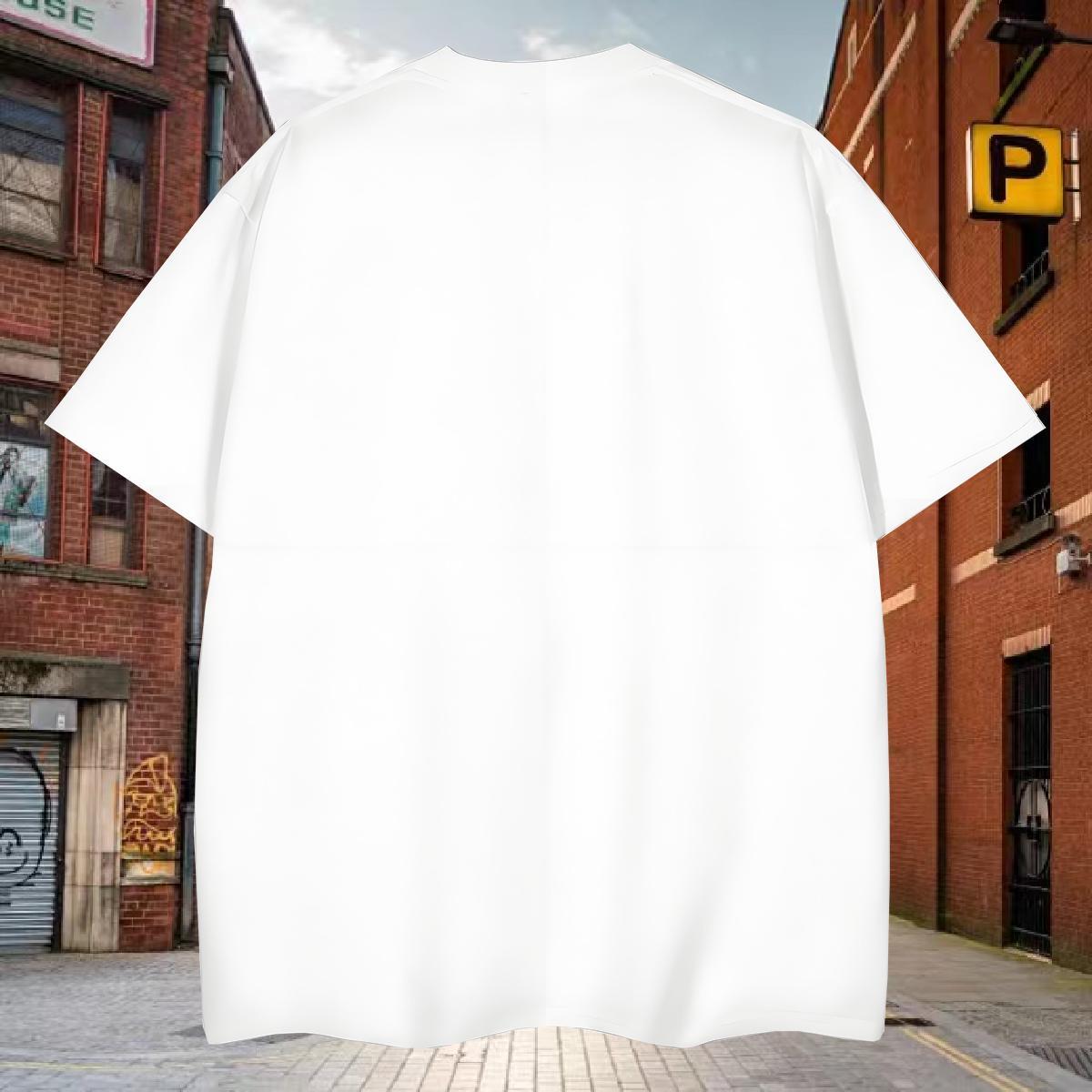 Fashion Men Tops Tees 230g 100% Cotton Outdoor SCARY Breathable Crew Neck T Shirts Men Loose Fit Anime Clothings