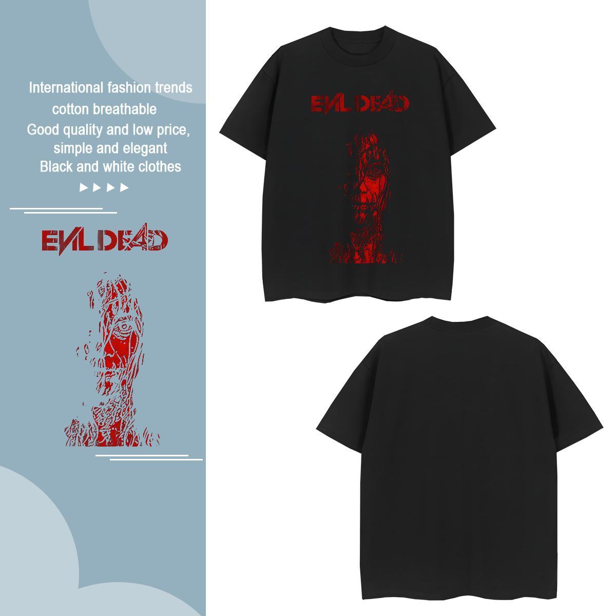 2024 Summer scary Men Tops Tees 100% Cotton 230g T-Shirts Custom Printing Casual Daily Wear Breathable Crew Neck Free Shipping Tees Shirts
