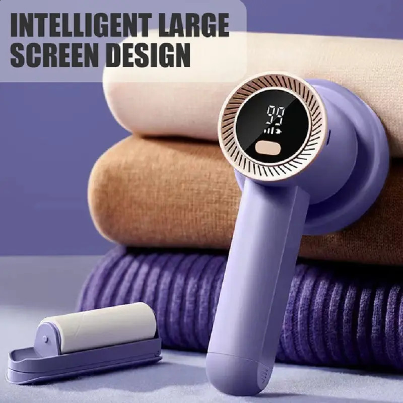 Electric Lint Remover Shaver with LED Digital Display Sweater Couch Fabric Pill Shaver for Sweater Couch Clothes Carpet 240820