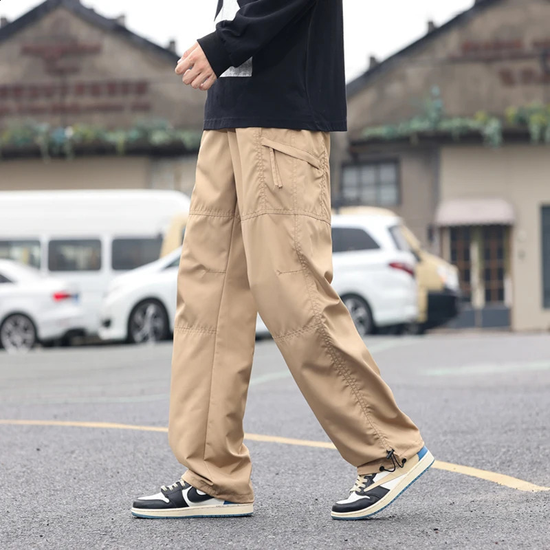 American Mens Mountain Waterproof Sports Work Pants Fashion and Leisure High Street Comfortable Loose Parachute 240821