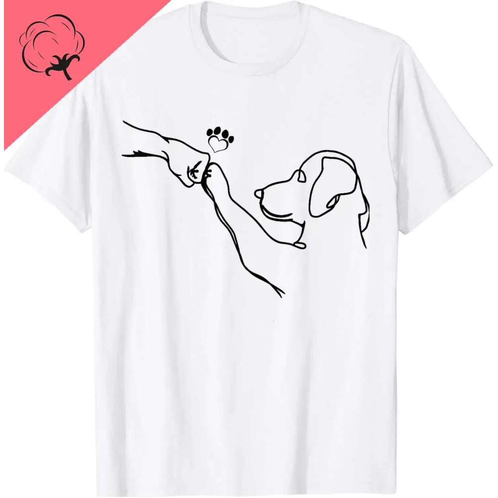 People and Punch Hand Dog Man Friendship Bump Dog's Paw T-Shirt Men Women Clothing Pet Streetwear H 's