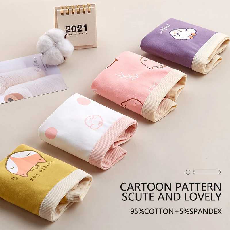 4PCS Girls Cotton Panties Summer Kid Thin Breathable Cartoon Briefs Young Children Underwears Toddler Antibacterial Knickers Y240821