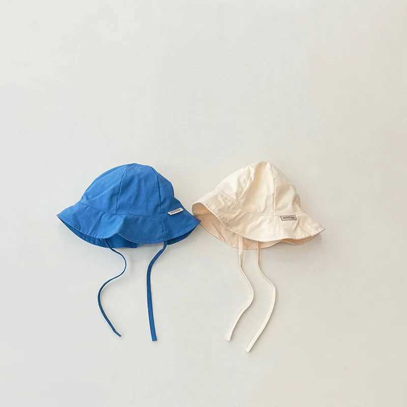 Newborn Cotton Solid Soft Spring Summer SunHat Children Bucket Hat Wide Brim Infant Kids Fisherman Hat Beach Seaside Cap M240821