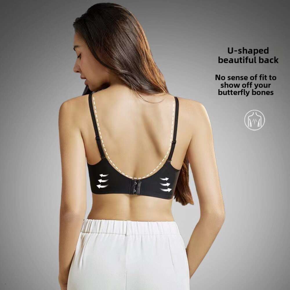 Untouched sexy lingerie for women in summer, thin cut, small chest gathered, top support, no steel ring, anti sagging, double breasted, beautiful back