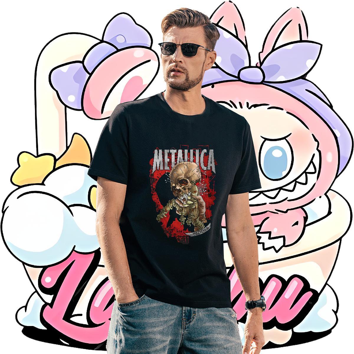 Classic skull Men Tees 100% Cotton 230g T Shirt For Man Custom Print Oversized Hip Hop Round Neck Short Sleeve Soft Polos
