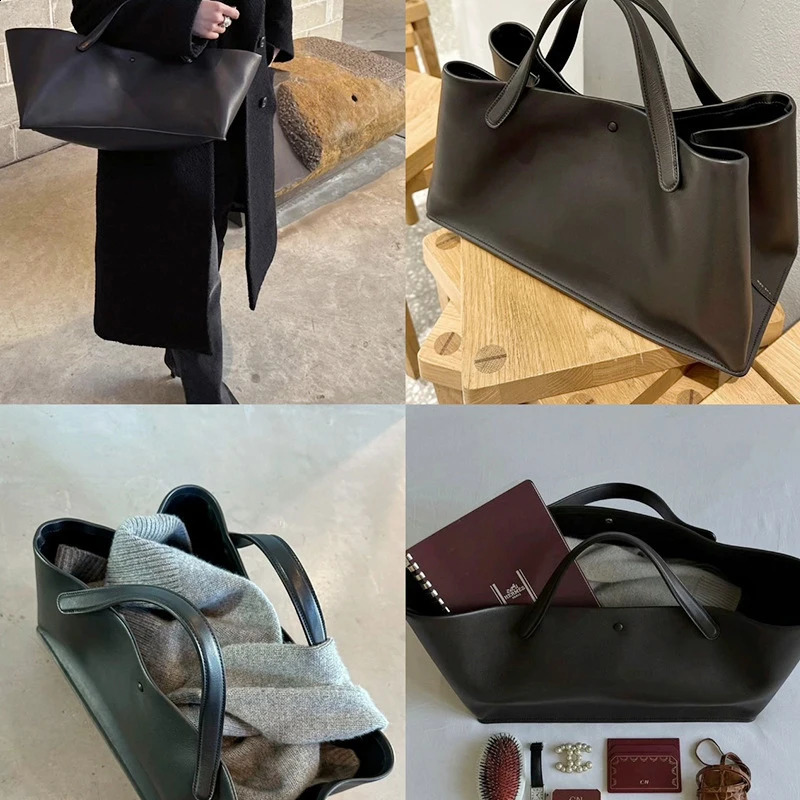 y ner large capacity womens handbag with genuine leather square bottom bag comfortable and elegant 240820 4