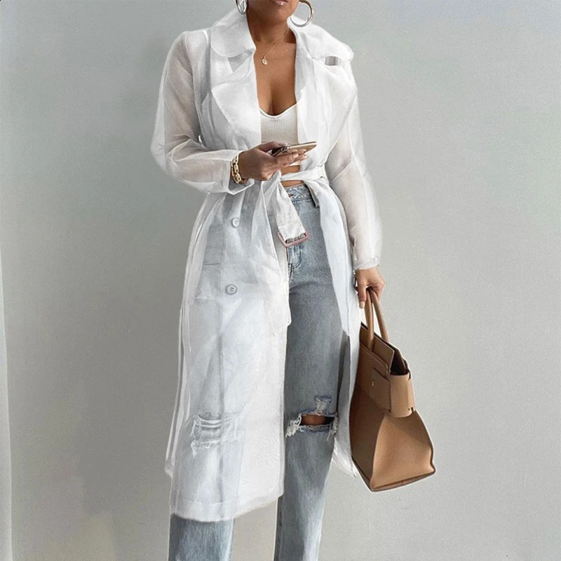Fashion Women Mesh Jacket Puff Sleeve Sunscreen Shirt Lace Up Summer Thin Coat 240820