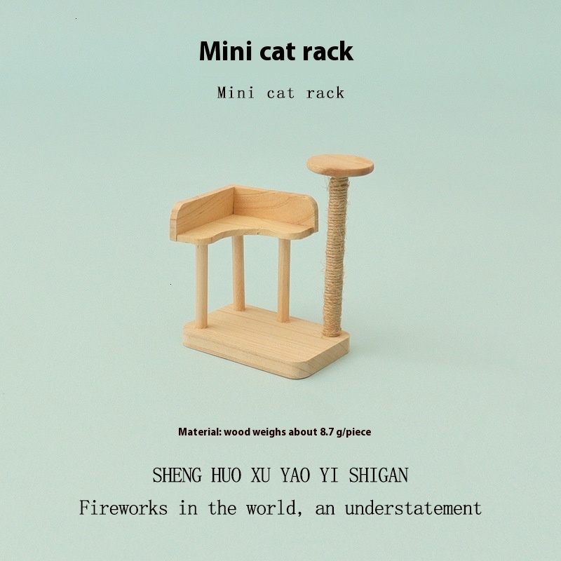 Funny Cat-Friendly Mini Carpet Climbing Frame - Unique Decorative Accessory Featuring Amusing Scenery