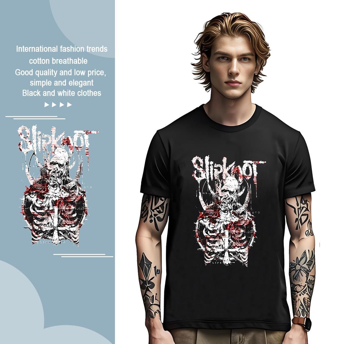 Designer Fashion skull Men Clothes T-Shirt 230g 100% Cotton Men T Shirts Black White Street Crew Neck Loose Fit Clothings