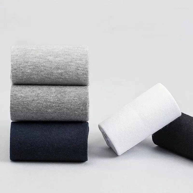 Men's Socks 10Pairs Solid Color Mid Length Fashion Comfortable Autumn Classic Black Business Sock High-quality Short