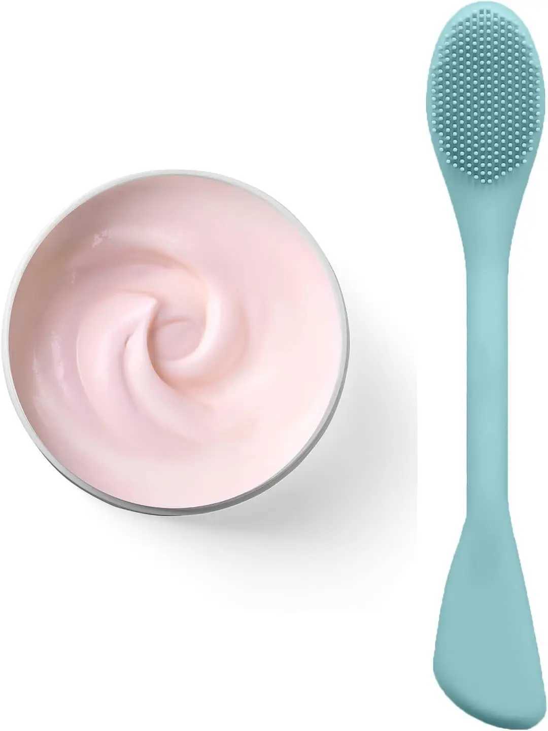 Facial Cleansing Brush 2 in 1 Silicone Face Mask Brush Face Scrubber For Exfoliating Massaging Remove Blackheads Makeup S Y240821